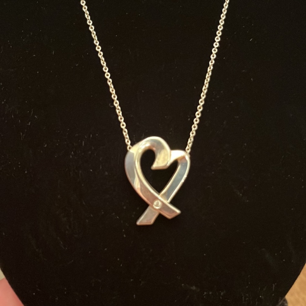 Tiffany & Co Paloma Picasso Heart Sterling Silver with .01 carat diamond